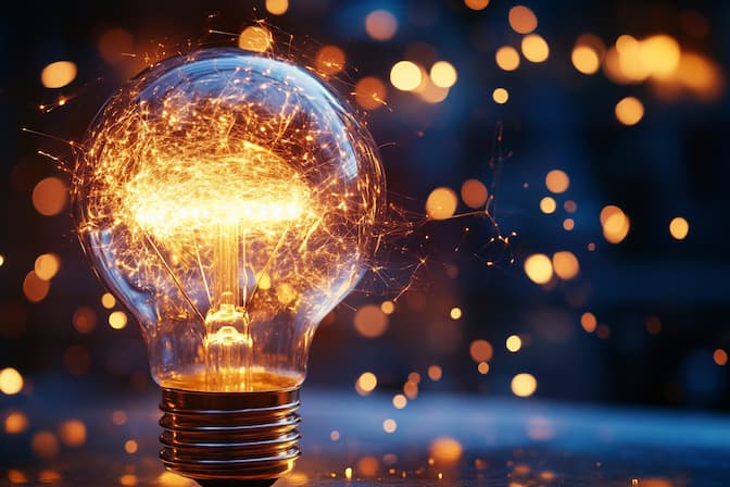 a lightbulb about to explode