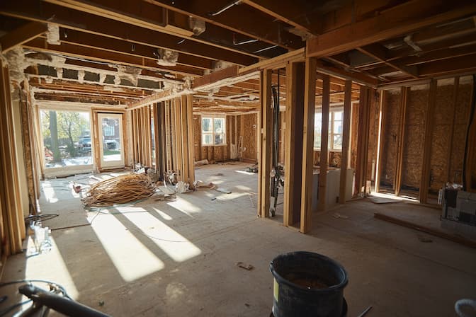 new construction having wiring installed 